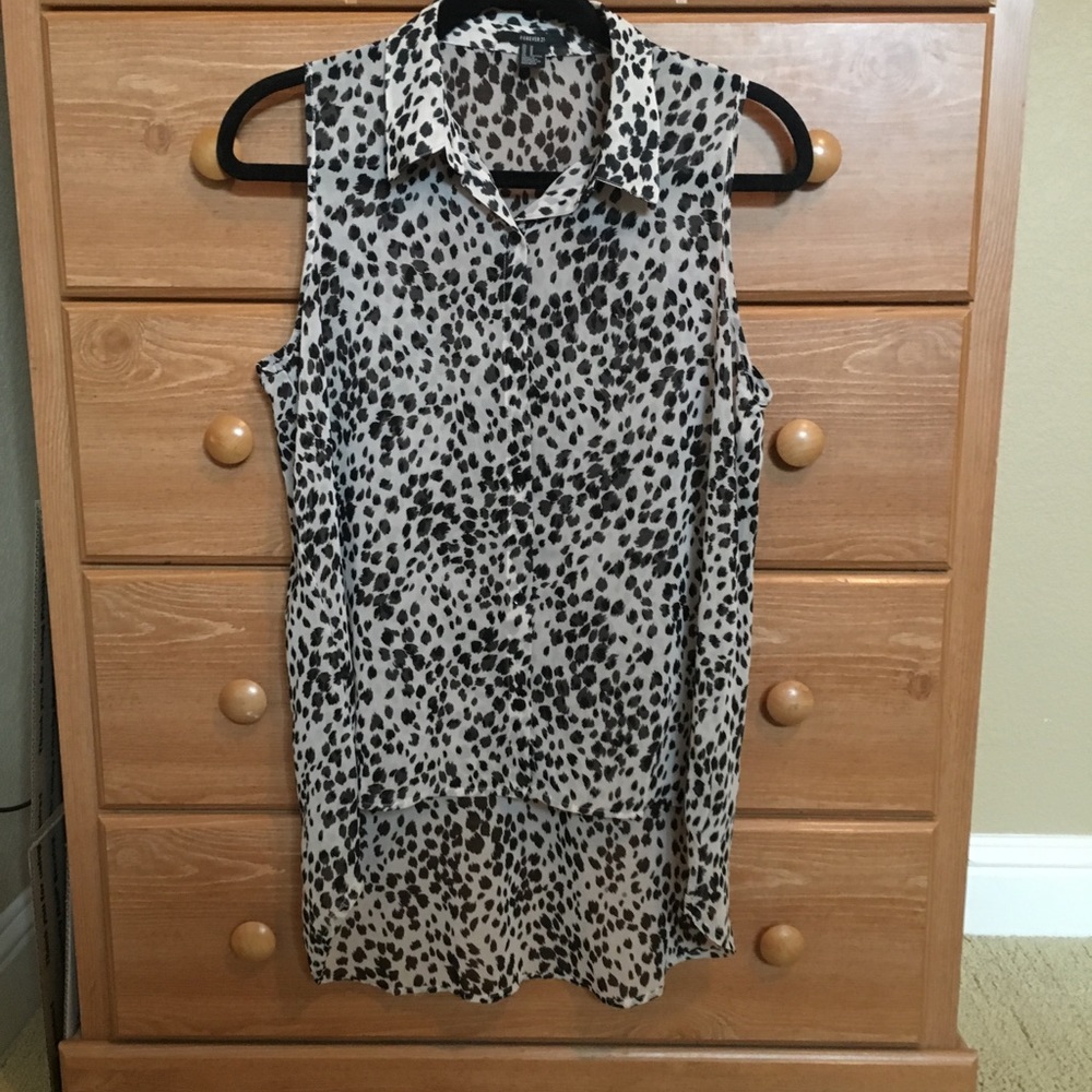 Sheer cheetah printed top